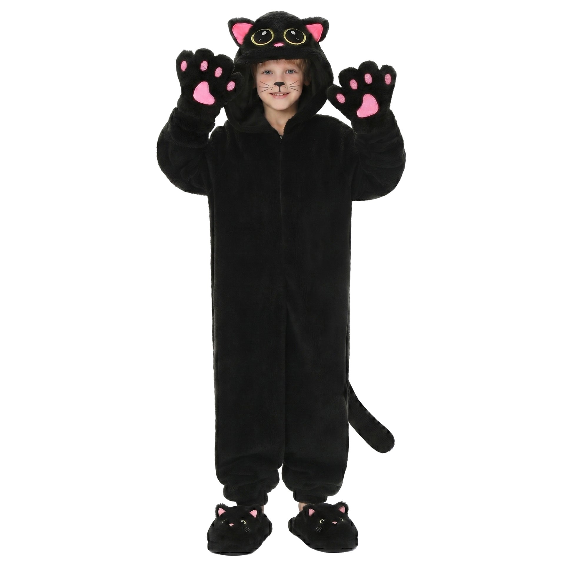 Children's Black Cat Costume Cosplay Outfit Halloween Stage Performance Wear Animal Themed Costume Kids Clothing Ready